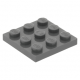 LEGO lapos elem 3x3, sötétszürke (11212)